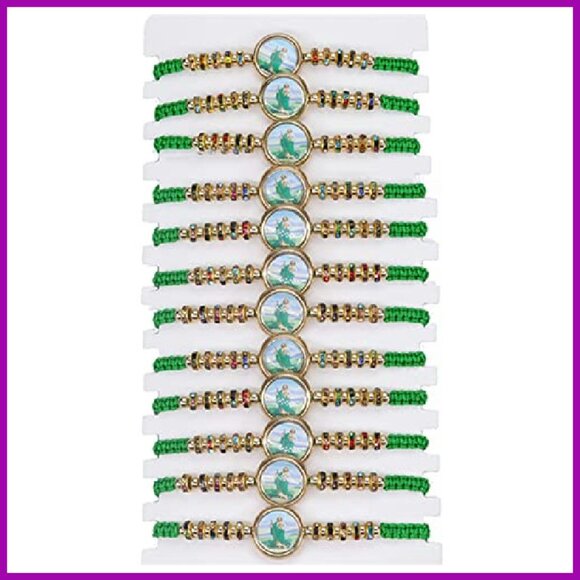 Saint Benedict Beaded Bracelet Set Adjustable Rope Evil Eye Luck - Picture 6 of 6